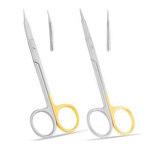 Ciseaux chirurgicaux droits et courbés, lot de deux, 13 cm, lame dentelée Super Cut pour une coupe précise des gencives - Product Image 1