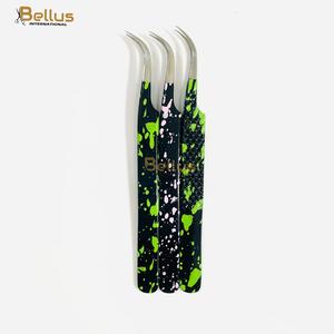 Pinzas para Pestañas de Acero Inoxidable con Punta de Fibra Dorada, Color Negro, Control Preciso, Antideslizantes, Duraderas, Herramienta de Belleza para Extensión de Pestañas, OEM - Product Image 4