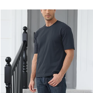 T-shirts en jersey 100 % coton de haute qualité, épais, imprimés, unis, anti-plis, respirants, grandes tailles, personnalisables pour hommes - Product Image 1