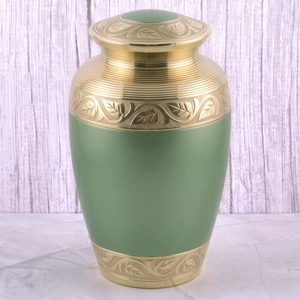 Urna Funeraria para Adultos de Latón Rojo con Acabado Mate y Pulido, Diseño con Patrón de Hojas para Guardar Cenizas Humanas - Product Image 3