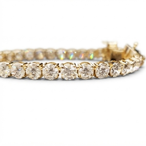 Luxury 9k <b>Solid</b> <b>Gold</b> Minimalist Tennis Bracelet Brilliant Cut Lab-Grown Diamonds Prong Set IGI Certified for Wedding Party Gift - Product Image 2