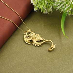 จี้มังกรทองคำแฟนตาซี เครื่องประดับเสน่ห์แห่งตำนาน สร้อยคอสไตล์โกธิค ของขวัญสำหรับทุกเพศ - Product Image 3