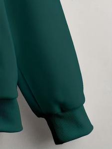 Sudadera con Capucha y Cremallera Unisex, Talla Grande, Color Sólido, Felpa Francesa, Estilo Casual para Otoño, Largo Regular, Manga Larga, Diseño con Bolsillos - Product Image 4