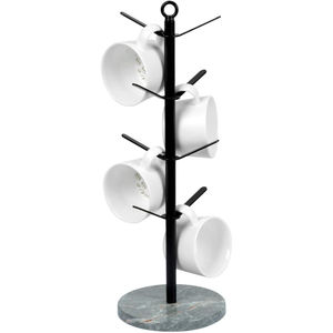 Support à tasses vintage en métal noir, organisateur de comptoir pour cuisine, support de rangement pour la maison et la cuisine - Product Image 1