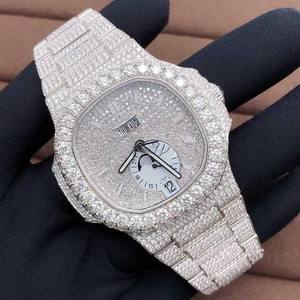 Reloj de Hombre BOJ P.P.007 con Esfera Analógica Clásica, Diamantes Moissanite Baguette, Correa de Aleación de 20 mm, Caja Chapada en Oro Rosa de 41 mm, Cristal - Product Image 1