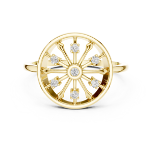 Anillo de Diamantes de Oro Sólido de 14k para Mujer, Corte Brillante Redondo, Anillo de Compromiso Clásico, Apilable, Diseño Minimalista, para Regalo - Product Image 1