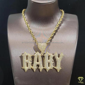 Premium Labor-Gezüchteter Diamant JOHN Namensanhänger Vollständig Funkelndes Iced-Out Buchstaben-Design Gedrehte Kette Luxuriöser Hip-Hop-Schmuck - Product Image 2