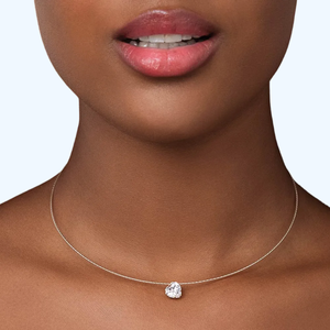 Heart Cut Cubic Zirconia Pendant Necklace 18K Gold Plated <b>Snake</b> Chain Minimalist Women's Everyday Jewelry - Product Image 4