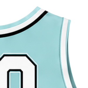 Haut court sans manches pour femme, col en V, blanc aqua et noir, pour cheerleading, performance athlétique, uniforme d'équipe, compétition sportive - Product Image 4