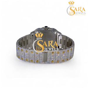 นาฬิกาข้อมือ Sara Jewels คุณภาพสูง ตัวเรือนโรสโกลด์ ประดับเพชรโมอิสซาไนต์ VVS หน้าปัดอนาล็อก กันน้ำ 100 บาร์ ระบบกลไกอัตโนมัติ พร้อมฟังก์ชั่นวันที่  แบบสั่งทำพิเศษ - Product Image 4