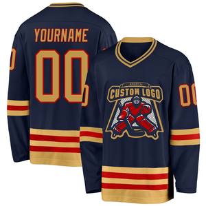 Maillot de hockey sur glace de qualité supérieure 100% polyester, impression personnalisée du nom de l'équipe et du logo (transfert thermique), séchage rapide, antibactérien - Product Image 2