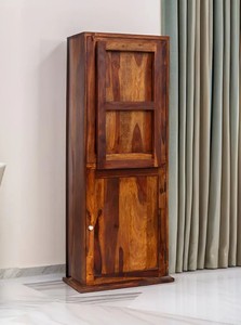 Indian Solid wood Convertible Desk Bookcase Tall Wooden <b>Storage</b> Cabinet Foldable <b>Computer</b> Table Home Office - Product Image 4
