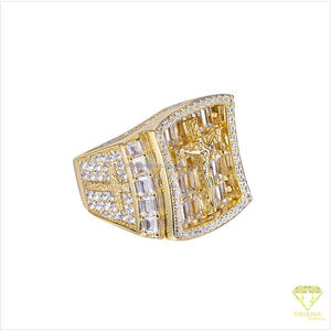 Anillo Cuadrado Premium de Plata 925 con Diamante Cultivado en Laboratorio para Hombre, Diseño Estilo Baguette, para Minoristas de Joyería y Compradores Mayoristas - Product Image 3