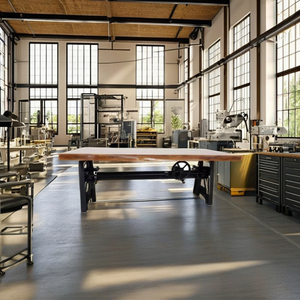 Hot New Modern Industrial Acacia Wood Top Metal Cast Iron <b>Legs</b> Coffee <b>Tables</b> Lightweight <b>Height</b> <b>Adjustable</b> Living Room Bedroom - Product Image 1