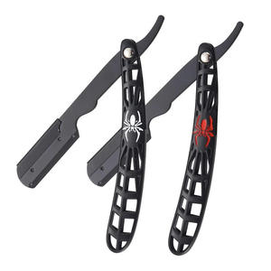 Navaja de barbero recta Cut Throat Shavette con mango de araña, de acero inoxidable y aleación de zinc, de una sola hoja, de Dentavex Corporation - Product Image 1
