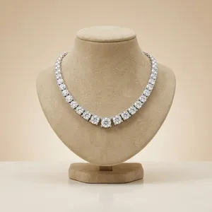 14K <b>Gold</b> Lab Grown Diamond <b>Tennis</b> Chain Round Brilliant <b>Necklace</b> Fine Jewelry Lab Grown Diamond <b>Tennis</b> Chain <b>Gold</b> <b>Necklace</b> Gift - Product Image 1