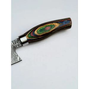 Cuchillo de Chef de Acero de Damasco de 13 Pulgadas Hecho a Mano por Ahmad Fabric con Funda de Cuero y Mango Hermoso Personalizable - Product Image 5