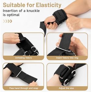 Non Slip Wrist Straps for Weightlifting Deadlifting, Gym Lifting Straps with D Rings for <b>Cable</b> Machine Workout Straps - Product Image 3