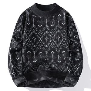 Pull en laine 100 % anti-boulochage pour homme, collection automne-hiver, motif tendance transfrontalier, logo frontal, nouveau modèle 9766 en chenille tricotée - Product Image 5