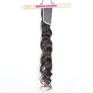 Cheveux humains vietnamiens bruts 5*5 Closure, cuticules alignées, non traités, couleur naturelle noire, ondulation profonde - Product Image 3