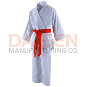 White Karate Gi Uniform Children Unisex 100 Cotton Durable Regular Fit Plain Dyed Style <b>Red</b> <b>Belt</b> Included - Product Image 6