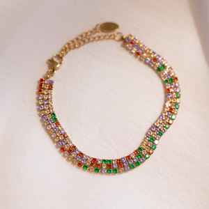 Ensemble de bijoux multi-bracelets tennis PVD étanches en argent sterling 925 plaqué or 14 carats, cadeaux d'anniversaire pour elle - Product Image 1