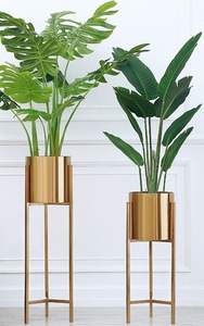 Soporte para plantas de metal dorado, soporte para plantas de alambre de hierro, soporte moderno para macetas de interior, maceta decorativa - Product Image 5