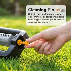 Aspersor de riego de plástico para jardín, equipo de riego con diseño fácil de usar, alcance ajustable, control de cobertura amplia. - Product Image 6