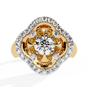 Anillo de Diamante Cultivado en Laboratorio con Certificado IGI, Corte Brillante Redondo, Color F, Claridad VS1, 1.50 Quilates, Oro Amarillo de 14k, Anillo de Compromiso - Product Image 4