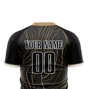 เสื้อฟุตบอลคุณภาพสูงสำหรับผู้ชาย ผ้าโพลีเอสเตอร์ 100% สำหรับชุดกีฬา พร้อมพิมพ์ชื่อทีมและสีตามสั่ง - Product Image 3