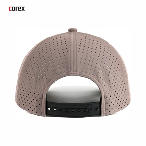 Casquette de baseball personnalisée à séchage rapide, respirante, imperméable, couleur café, 6 panneaux, maille découpée au laser, visière incurvée, snapback, décontractée, voyage, été - Product Image 4