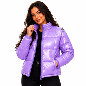 Veste matelassée pour femme, style Regalia Maçonnique Héritage, violette, col montant, fermeture éclair, manteau d'hiver, longueur standard, manches longues, couleur unie - Product Image 2