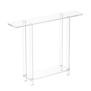Mesa Consola Acrílica Rectangular Moderna de 2 Niveles, 7.6 x 39.4 x 31.5 cm, Transparente, para Entrada, Vestíbulo, Sala de Estar, Mesa Abierta - Product Image 1