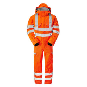 Combinaison de travail extérieure en coton une pièce économique, classe 2 ANSI, imperméable, avec bande réfléchissante LED, veste et pantalon - Product Image 1