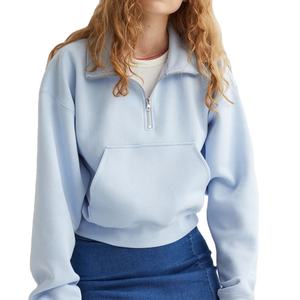 Personalized Wholesale Winter Wear Half Zipper Hoodies Lined Streetwear Comfortable Stylish Fleece <b>Waterproof</b> Windproof Unisex - Product Image 3