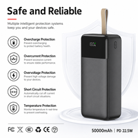 Batterie externe 50000 mAh à charge rapide, grande capacité, station de charge PD 22,5 W, portable, personnalisable, vente en gros pour téléphone
