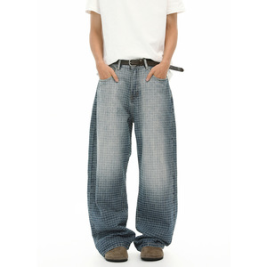Pantalon en jean noir à jambe droite pour homme GURUNA-Z-INDUSTRY, taille élastique, toile de coton, décontracté, respirant, léger, style hiver - Product Image 1