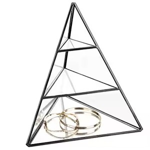 Sleek Metal & Glass Jewelry <b>Box</b> Contemporary <b>Trinket</b> Storage Case for Rings Earrings Necklace Bracelet Dresser Decor - Product Image 2