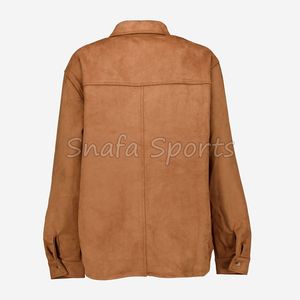 Chaqueta Trucker de Gamuza para Hombre con Logotipo Personalizado, Cierre de Botones, Bolsillos en el Pecho, Estilo Vintage, Ropa Exterior Informal, Camisa de Gamuza - Product Image 2