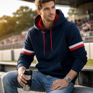 Wholesale Custom Winter Casual Embroidered Racing Hoodie 100% Cotton <b>Velour</b>-OEM Bulk Orders Manufacturer Direct - Product Image 6