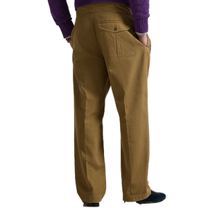 Pantalones plisados para hombre, corte relajado personalizado, pantalones casuales vintage, pantalones chinos elegantes y casuales, OEM Premium para uso diario. - Product Image 2