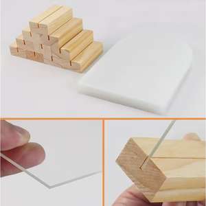 Tarjeta Acrílica Transparente Arqueada con Base, 10 Sets de 14cm, Tarjeta de Asiento para Invitados de Boda, Exhibición Hexagonal en Blanco - Product Image 2