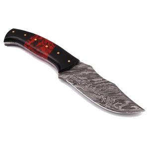 Couteau de chasse à lame fixe en acier Damas fait main sur mesure, manche en bois rouge et noir, LEGACY BLADES, qualité industrielle, pour l'extérieur - Product Image 1