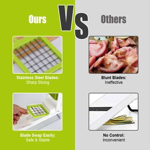 12-in-1 Vegetable <b>Chopper</b> Kitchen Food Slicer Dicer Grater Peeler Egg Separator <b>Hand</b> Protector Salad Vegetables Vegetable Cutter - Product Image 5