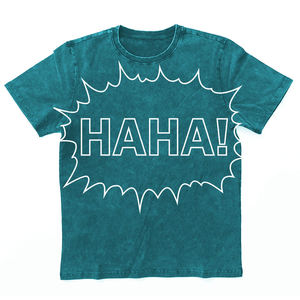 เสื้อยืดผู้ชายทรงสบายแบบย้อมสีเอซิดพร้อมโลโก้พิมพ์ลายสกรีน - Product Image 4