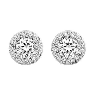 Pendientes de Diamantes Cultivados en Laboratorio con Corte Redondo y Diseño de Filigrana en Oro de 10K - Product Image 2