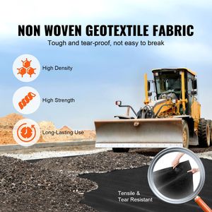 Toile géotextile non tissée robuste 6x50FT 8OZ pour allées en gravier, aménagement paysager, couverture de sol et barrière anti-mauvaises herbes pour drainage - Product Image 2