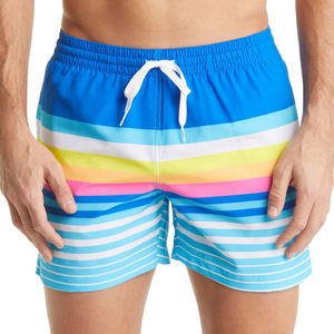 Shorts de plage rayés personnalisés pour hommes, séchage rapide, caleçons de bain à taille élastique, maillots de bain d'été, fabricant et fournisseur OEM ODM - Product Image 2