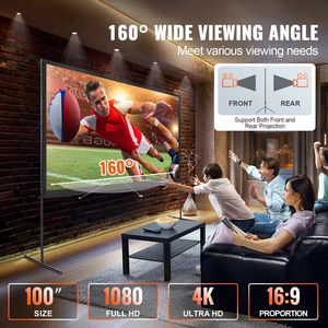 Schermo per Proiezioni Esterne 3D da 150 Pollici, 16:9 4K 1080 HD, Senza Pieghe, Barra di Proiezione 100 Pollici 1080 HD - Product Image 2