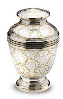 Urna Cineraria Artigianale in Argento con Stampa Tramonto per Ceneri Umane, Scatola in Velluto Personalizzabile per Uomini e Donne